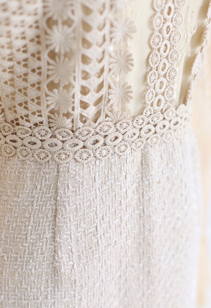 Ready for the Date Lace Crochet Dress in Cream