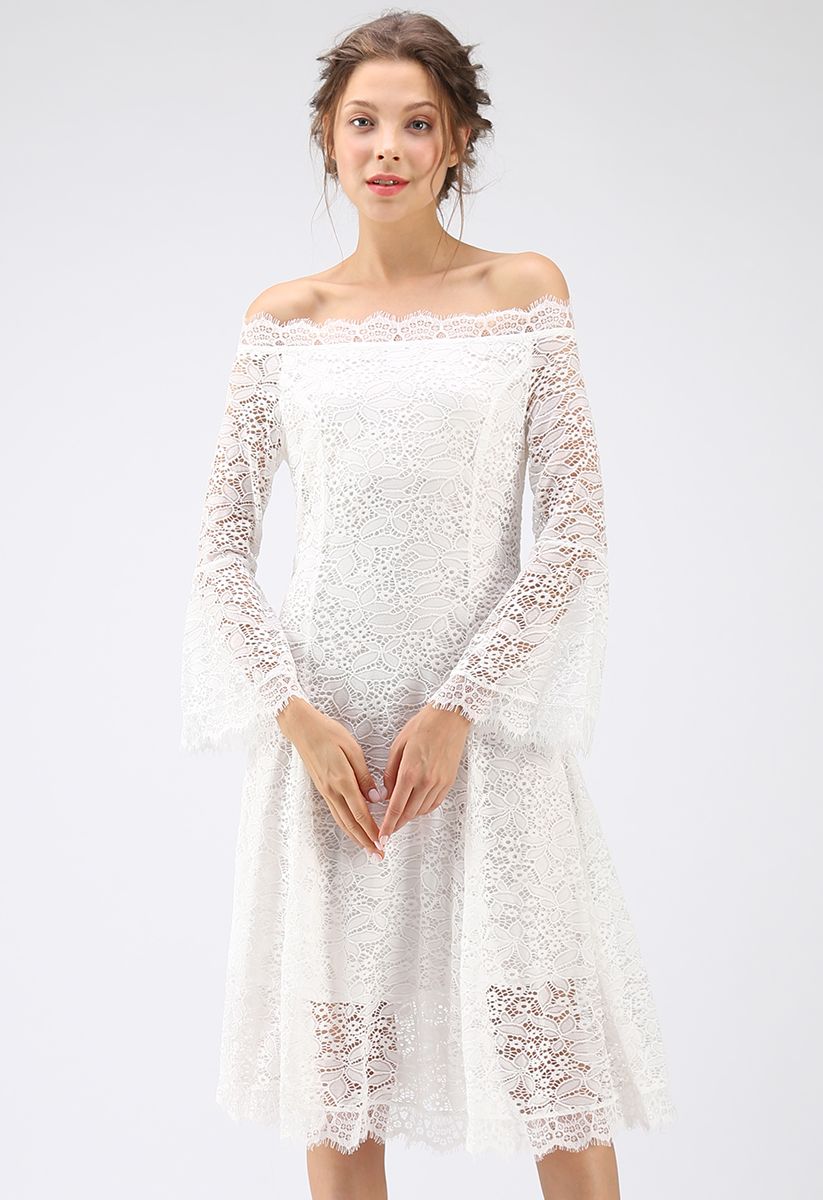 White Lace Off Shoulder Dress Off shoulder white lace dress on luulla