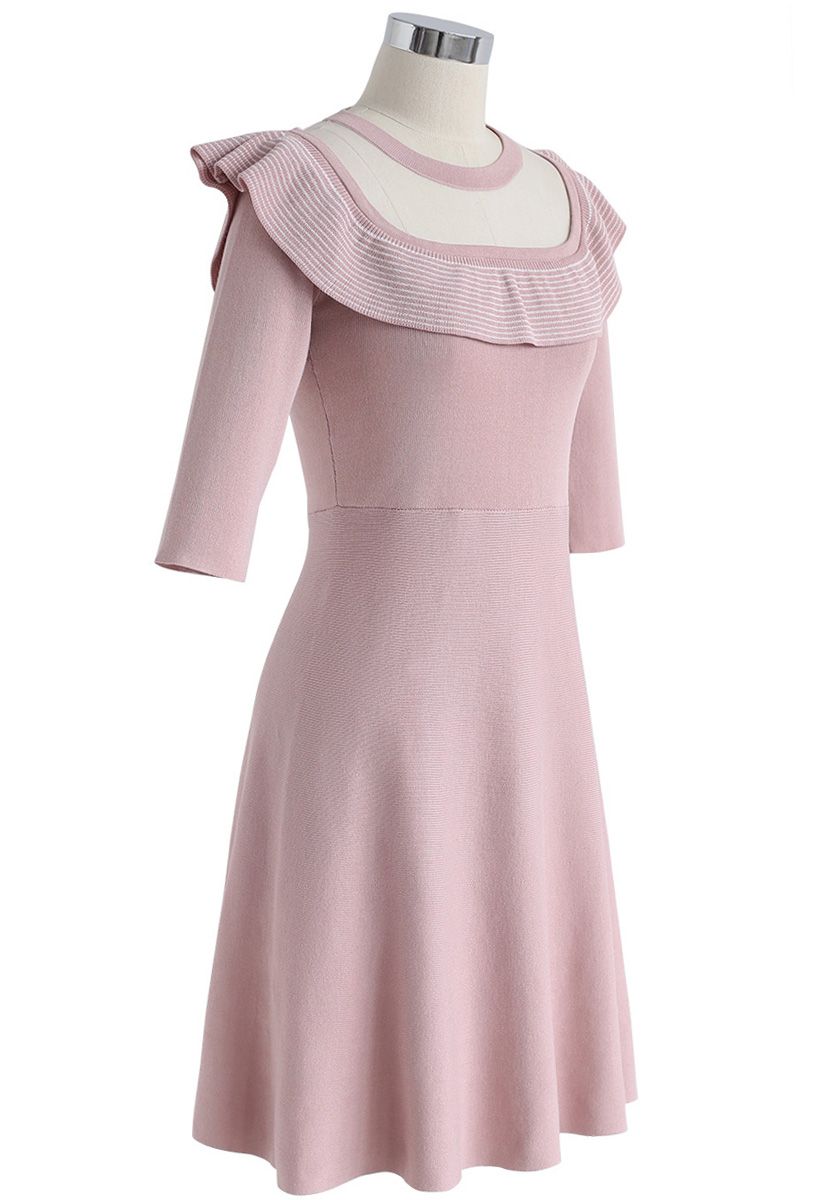 It's Not the Same Ruffle Knit Dress in Pink