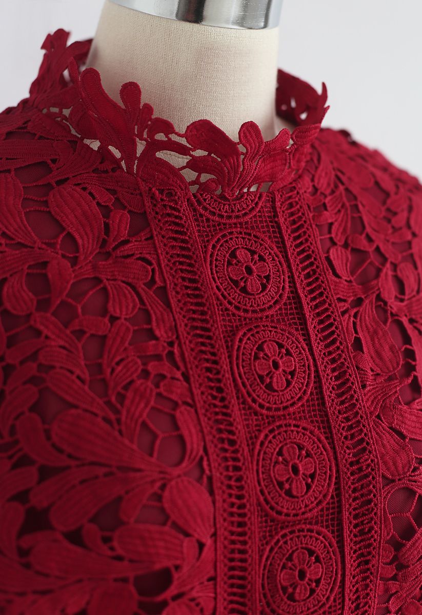 For a Better Day Crochet Dress in Red