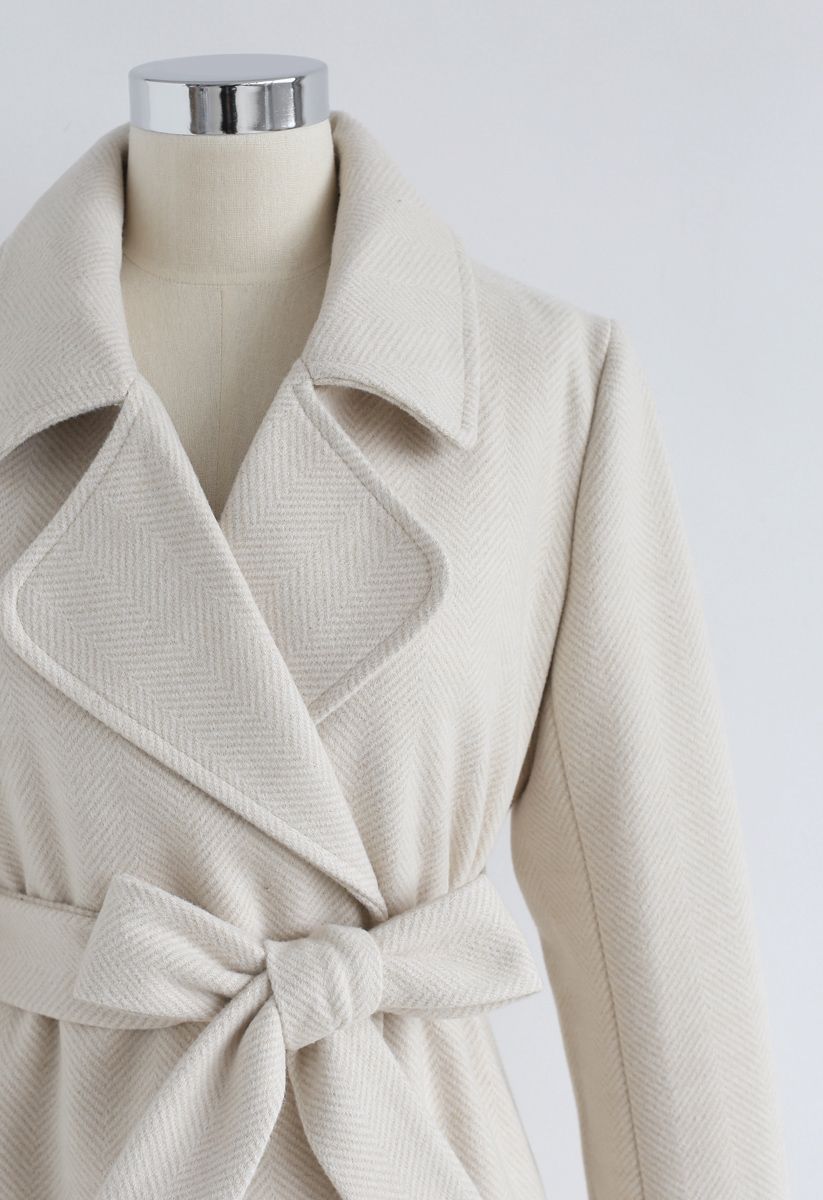 New Afternoon Longline Coat in Cream