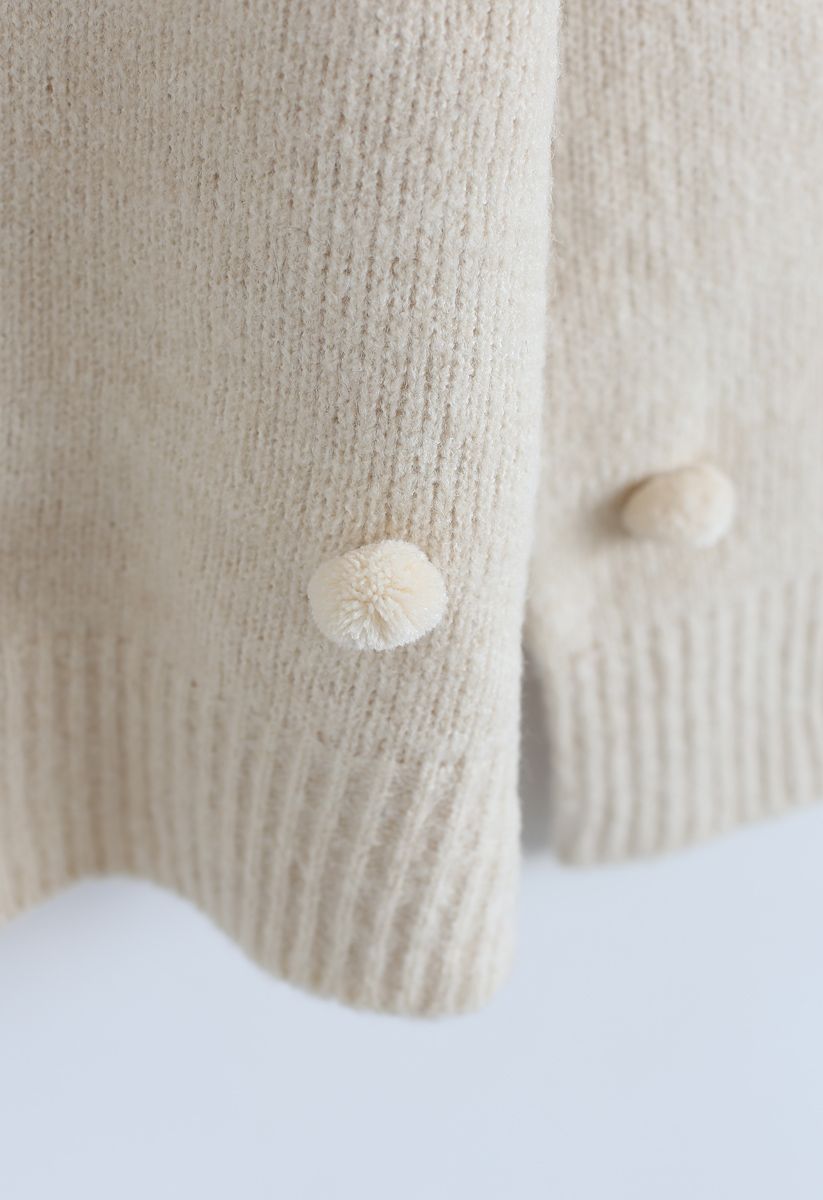 The Pretty One Yarn Balls Sweater in Cream