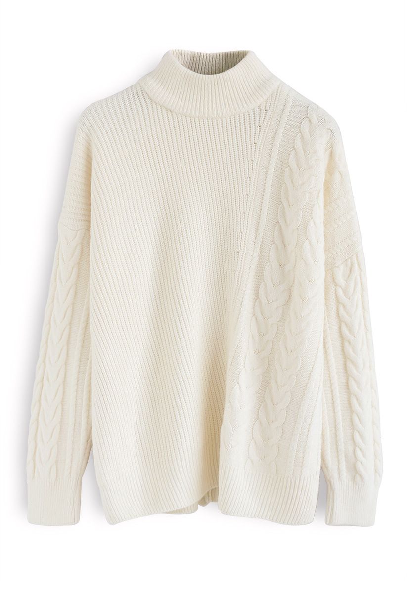 Warm Up The Moment Knit Sweater in White