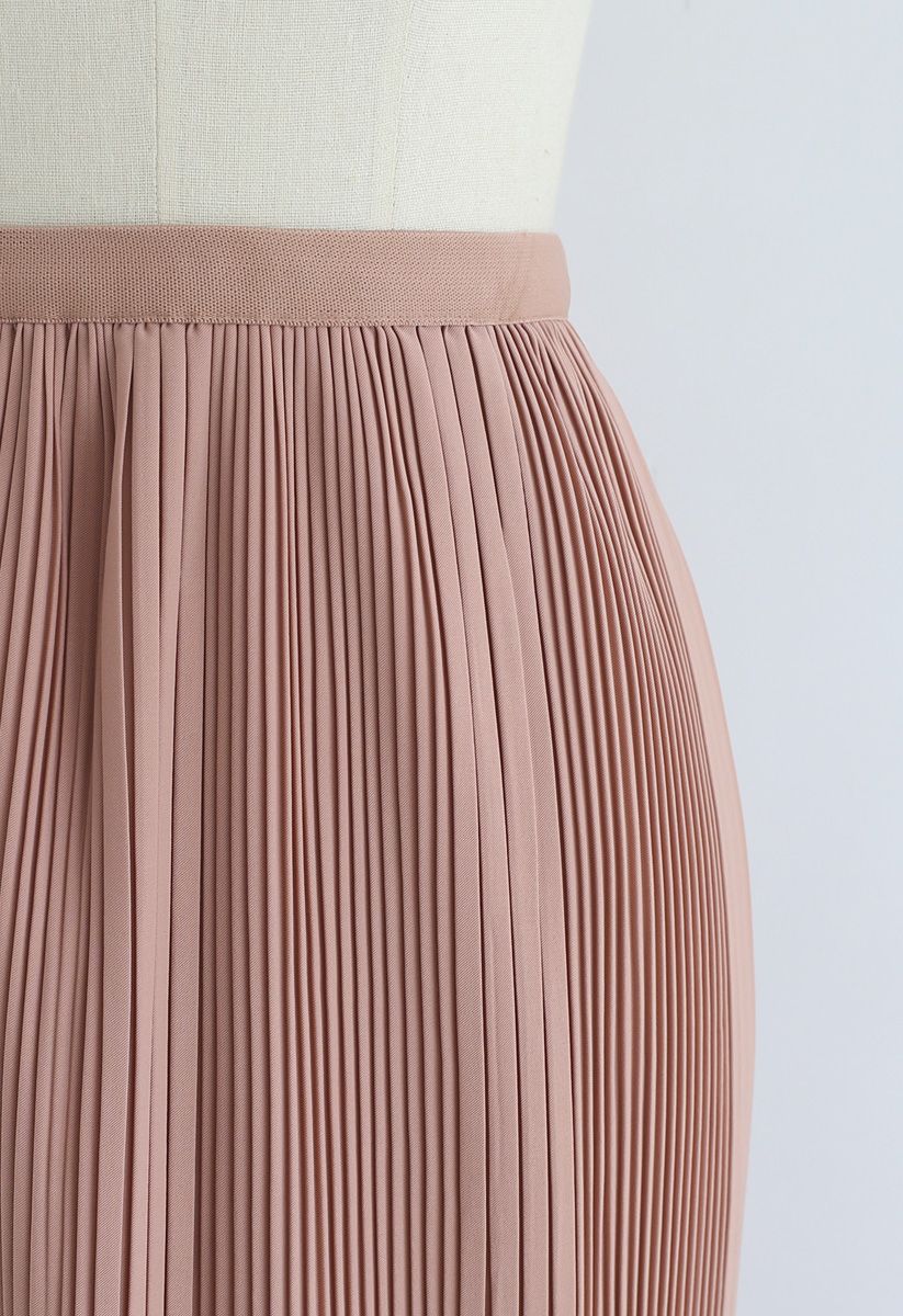 Someone to Love Pleated Skirt in Peach