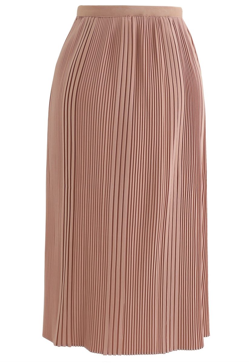 Someone to Love Pleated Skirt in Peach
