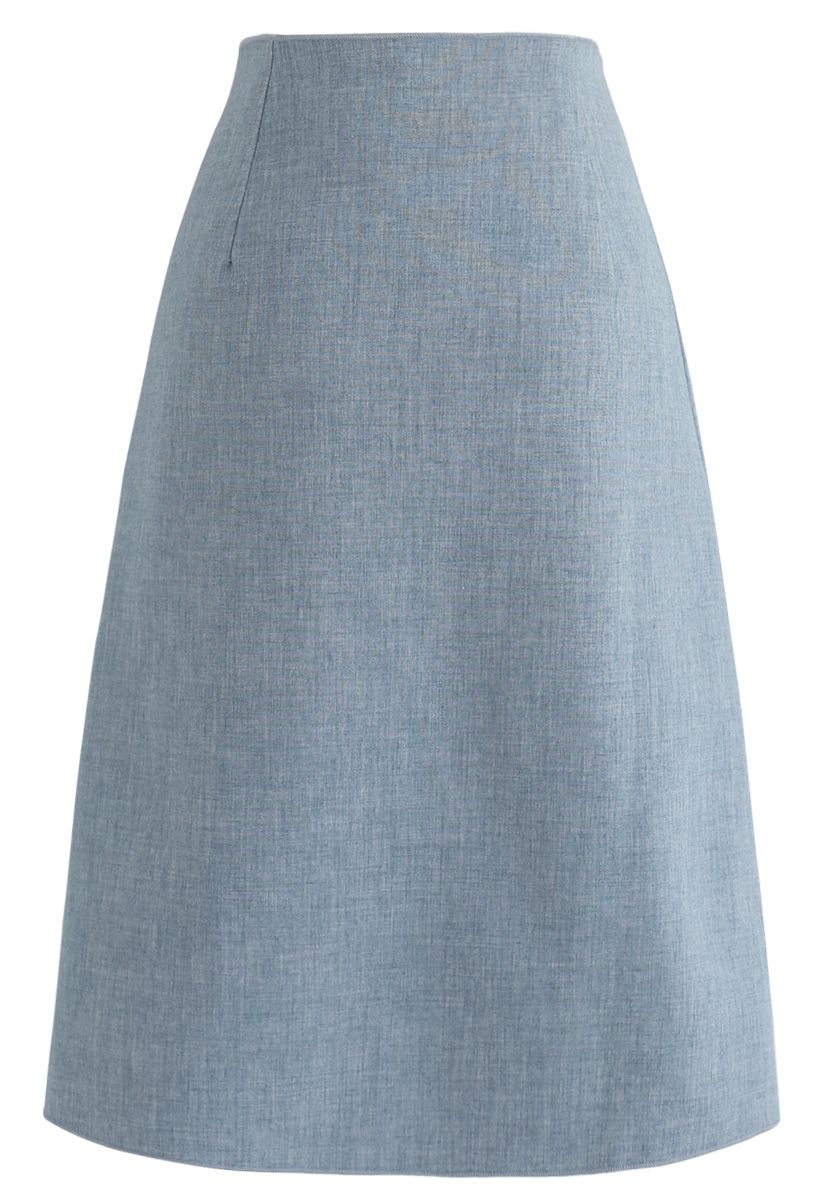 Another Me Flap Shift Skirt in Blue