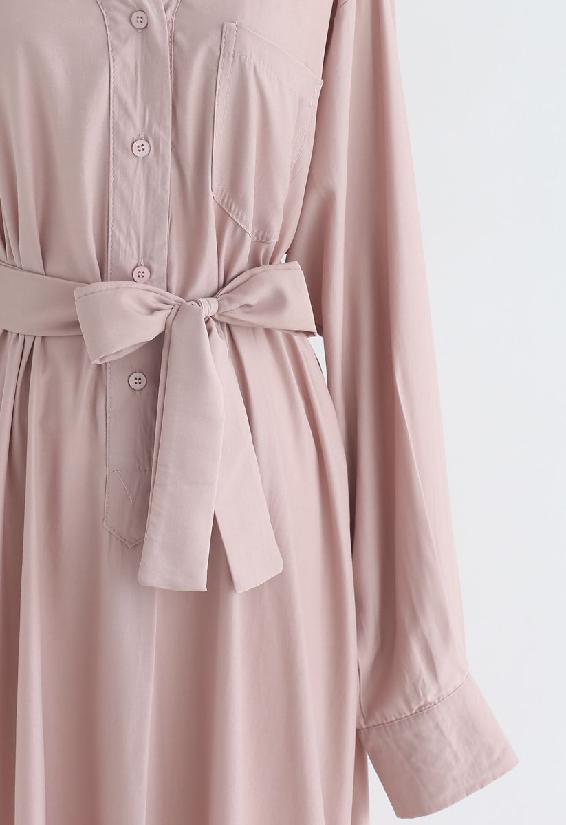 The Morning Star Midi Dress in Pink