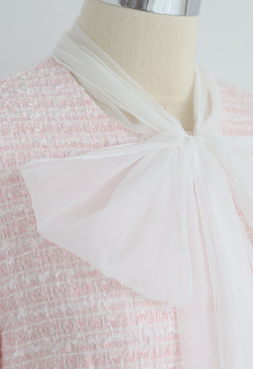A Hint Of Femininity Tweed Dress in Pink