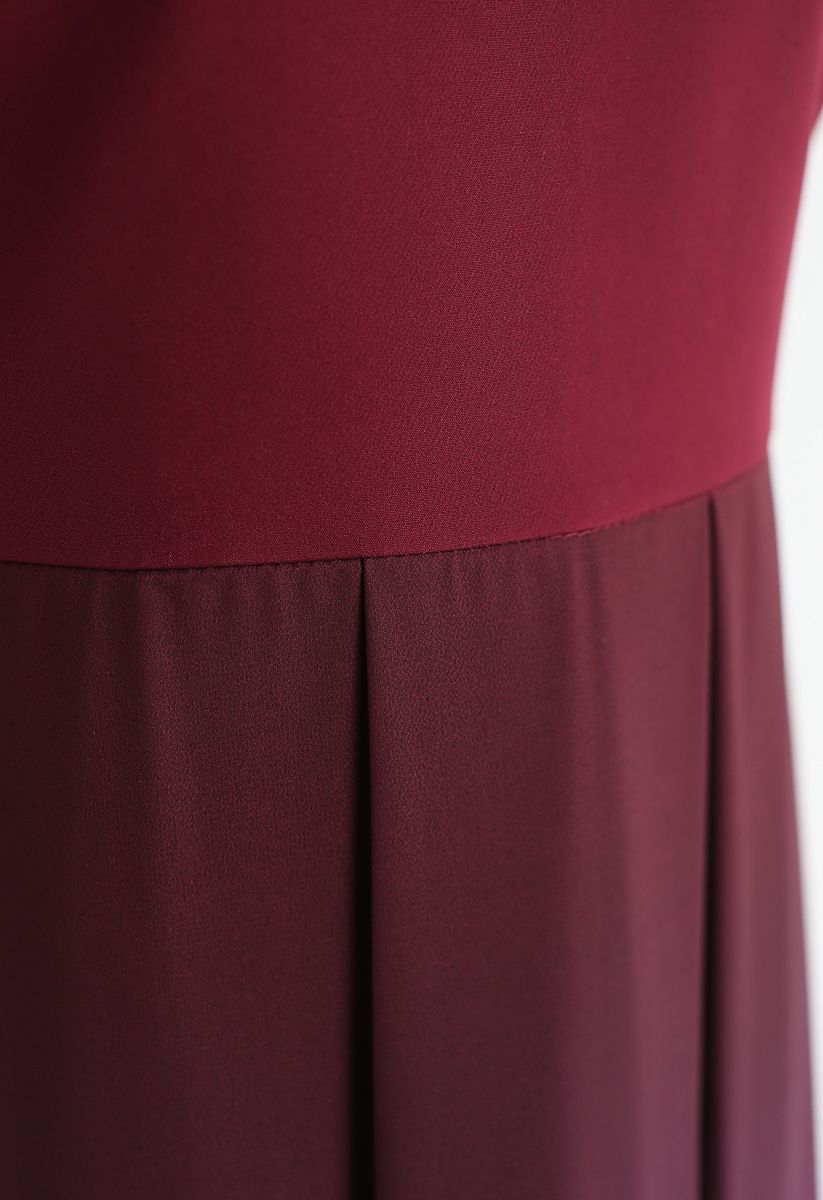 Gradient Revelry Off-Shoulder Dress in Wine 