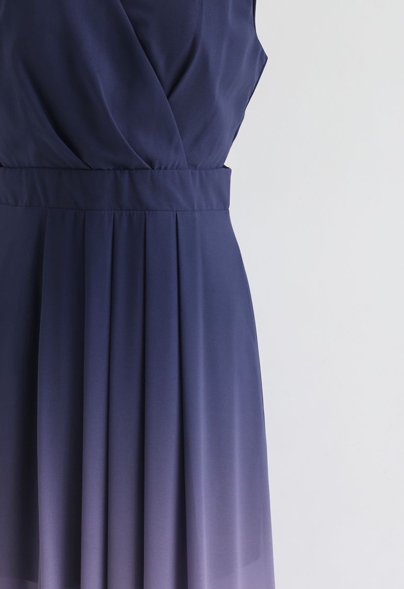 Gradient Revelry Sleeveless Maxi Dress in Purple