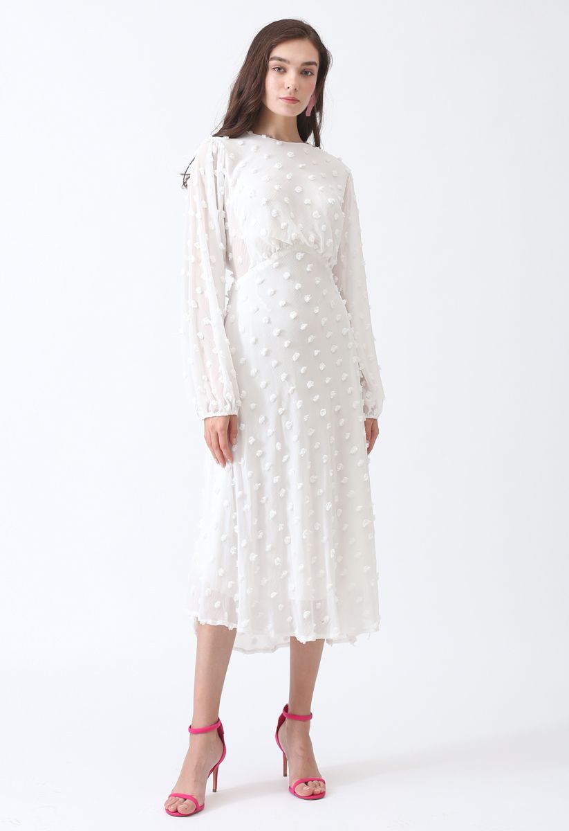 Cotton Candy Sheer Midi Dress in White - Retro, Indie and Unique Fashion