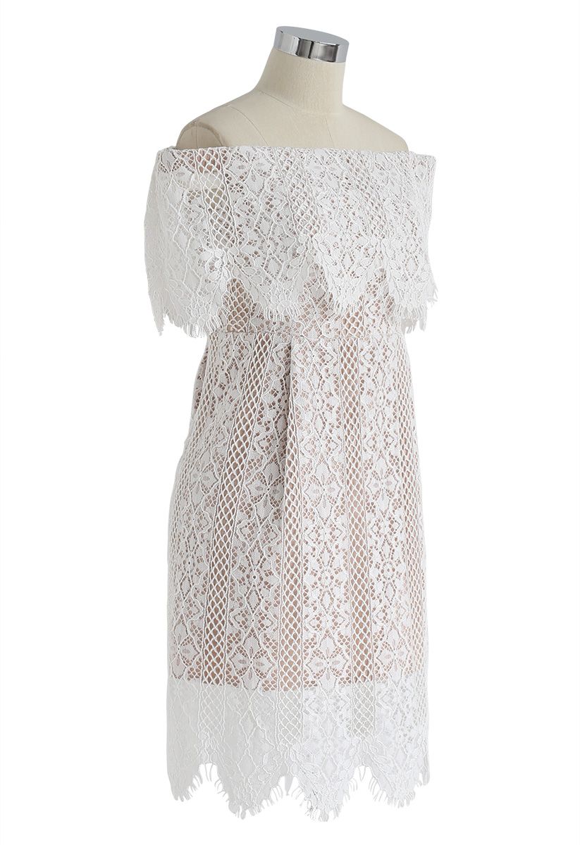 Wishing for Romance Off-Shoulder Lace Dress