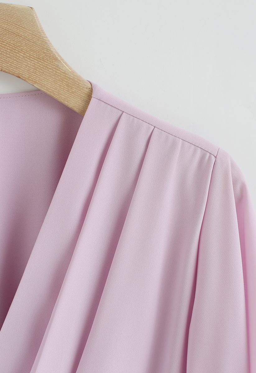 Stay Chic Cropped Cape Top in Pink
