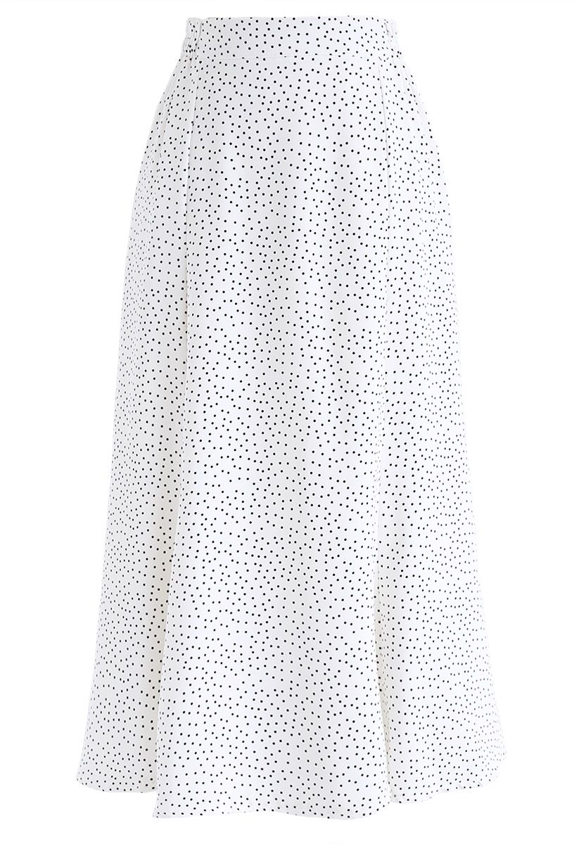 Knowing You Dots Frilling Skirt in White - Retro, Indie and Unique Fashion