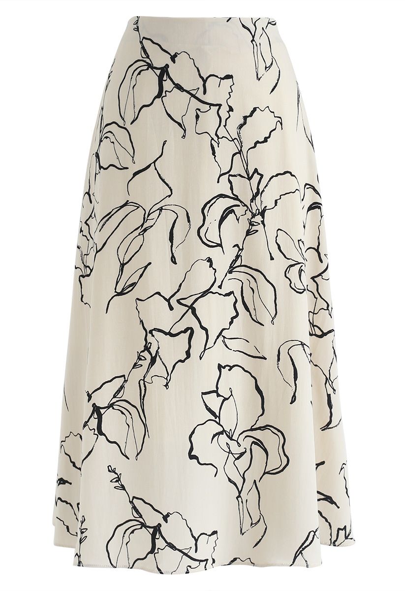 For the Best Floral A-Line Skirt