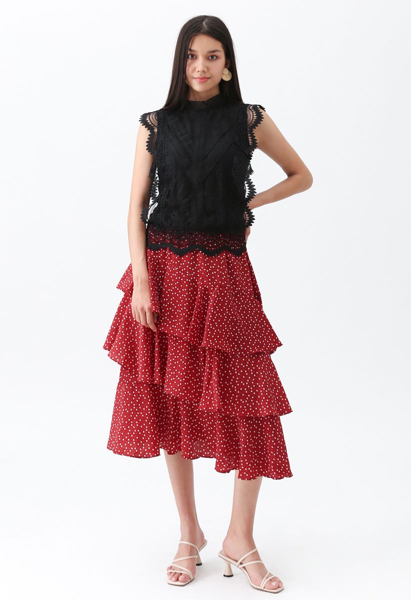 Lace is More Sleeveless Top in Black