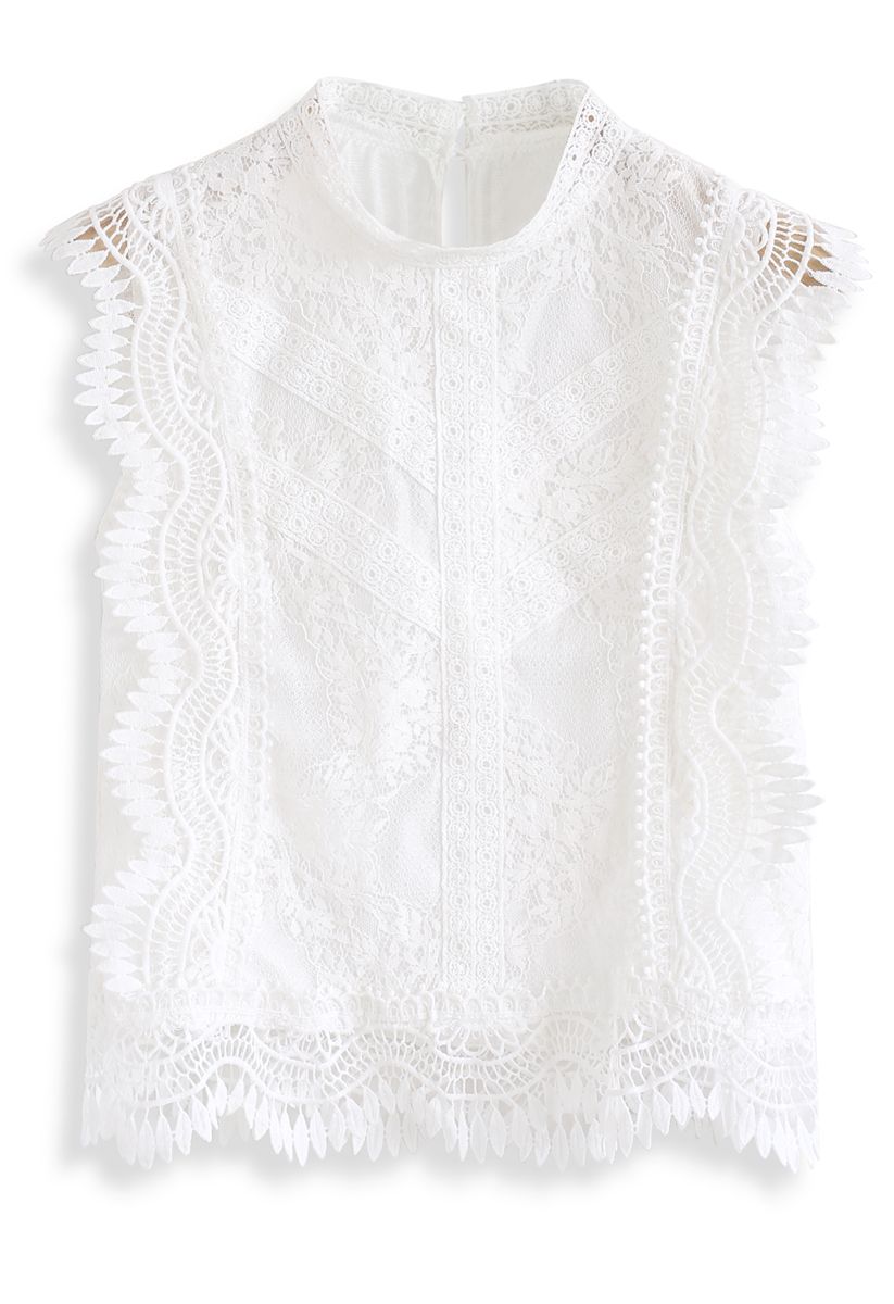 Lace is More Sleeveless Top in White - Retro, Indie and Unique Fashion