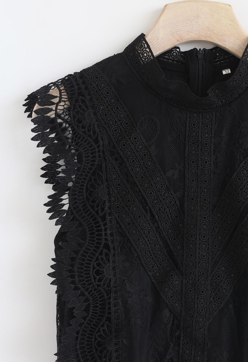 Lace is More Sleeveless Top in Black