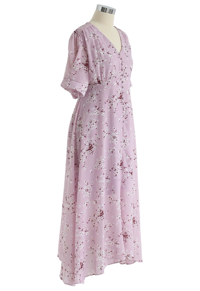 Amazing Grace Floret Chiffon Dress in Pink