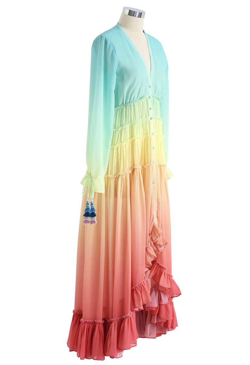 Vacay Paradise Gradient V-Neck Maxi Dress