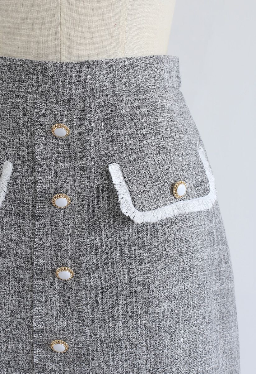 Ease My Mind Bud Skirt in Grey