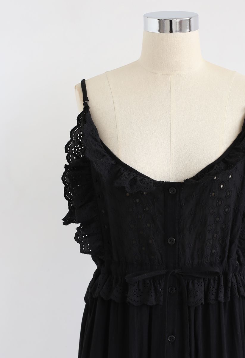 Love For That Embroidered Cami Dress in Black