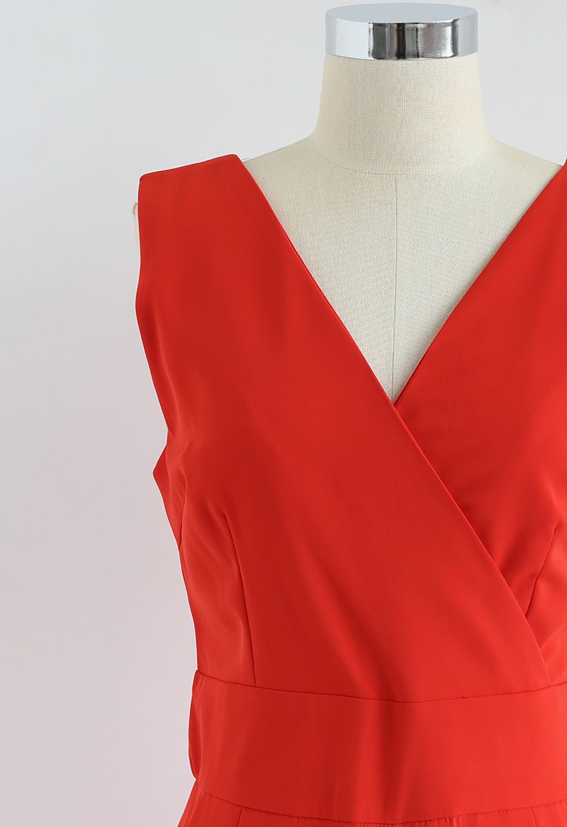Eternal Elegance Wrapped Jumpsuit in Red