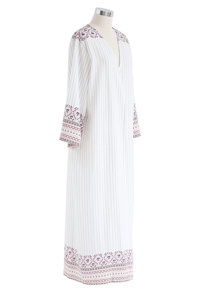 Boho Style Stripe Printed Longline Kimono