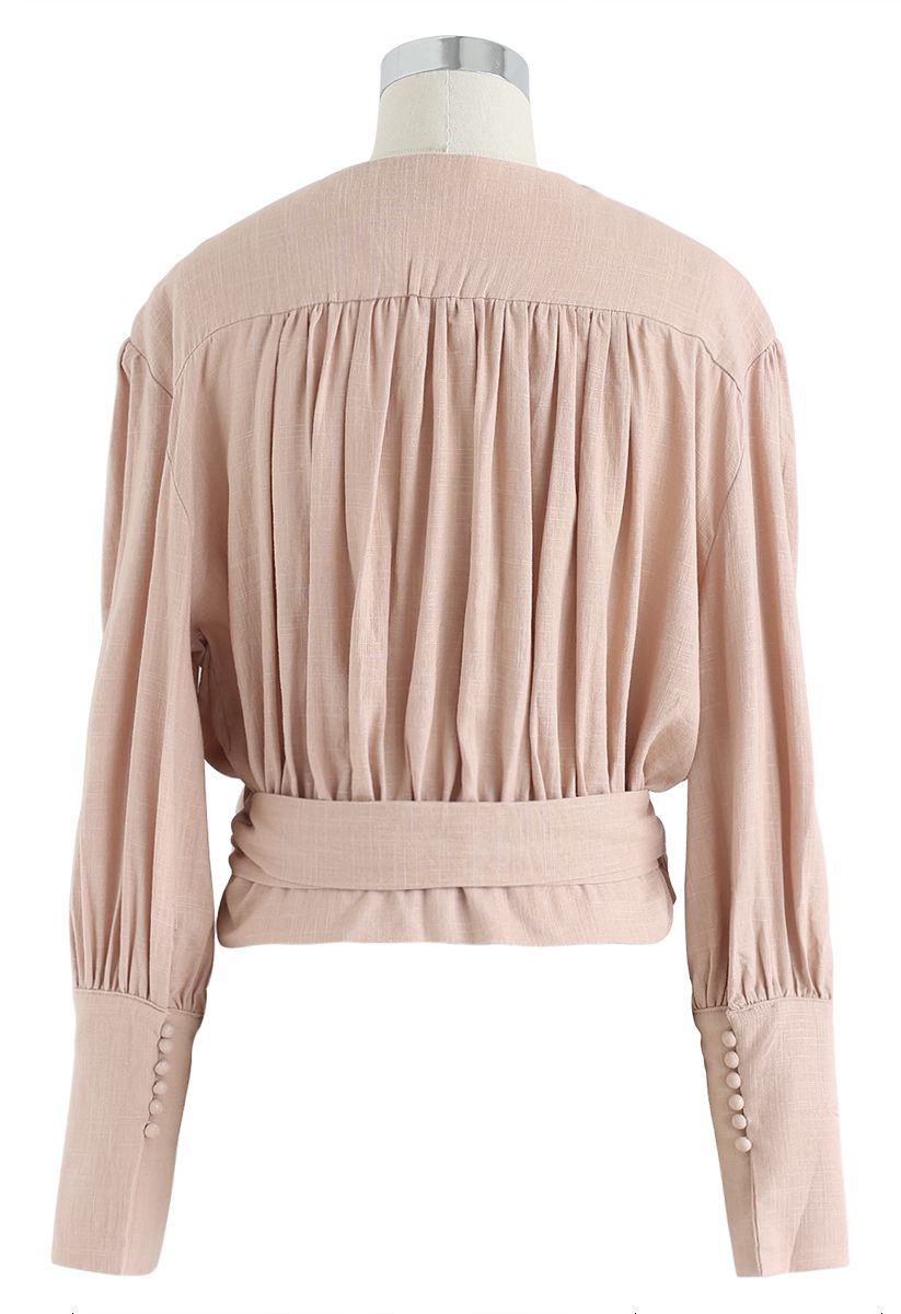 Eternal Classical Wrapped Top in Pink