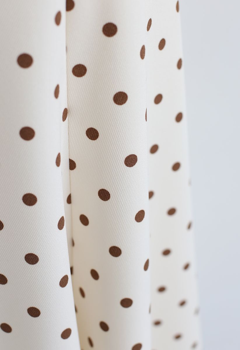 Polka Dot Printed A-Line Midi Skirt