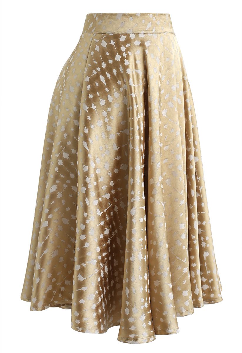 Golden Spot Jacquard Midi Skirt