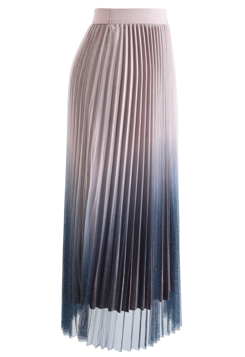 gradient pleated skirt