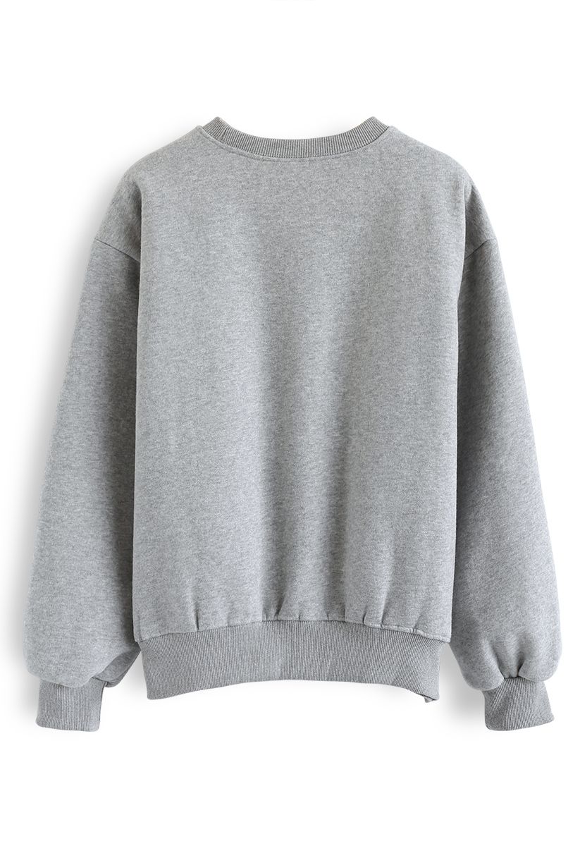 Letters Loose Fit Sweatshirt in Grey