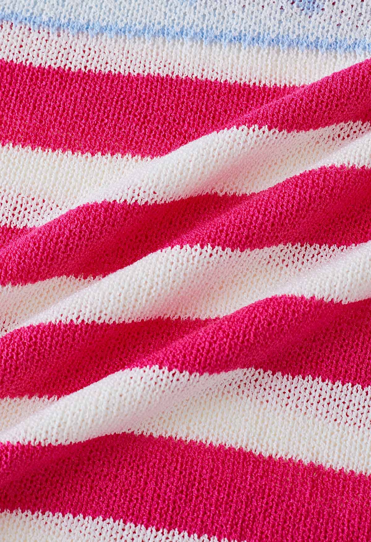 The Stars and The Stripes Printed Knit Sweater in Hot Pink - Retro ...