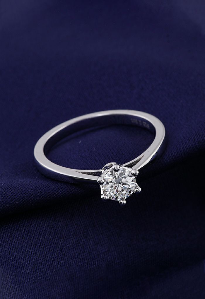 Smooth Moissanite Diamond Ring