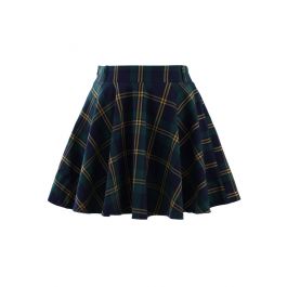 Green plaid hotsell skater skirt