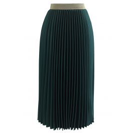 Gimme The Spotlight Pleated Midi Skirt in Emerald - Retro, Indie and ...