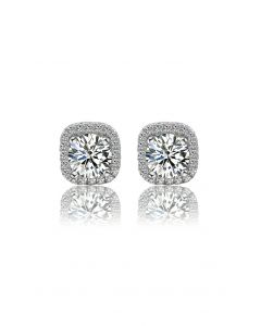 Square Shape Moissanite Diamond Earrings