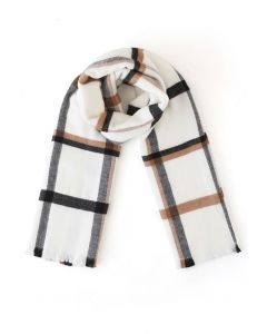 Oversized Grid Printed Scarf