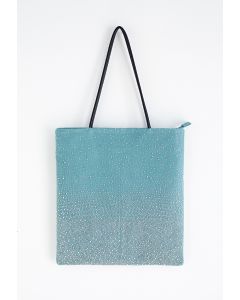 Bronzing Rhinestones Shoulder Bag in Turquoise