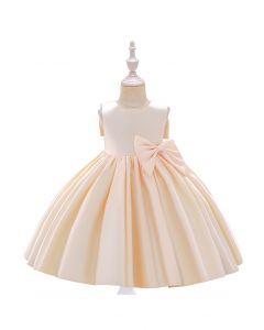 Big Bow Back Sleeveless Princess Dress in Cream For Kids