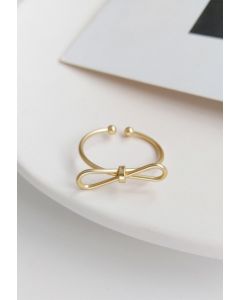 Simple Bowknot Matte Open Ring