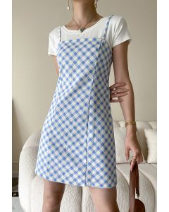 Cutie Blue Plaid Cami Dress