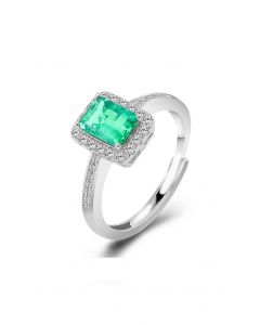 Emerald Gem Channel Set Diamond Ring