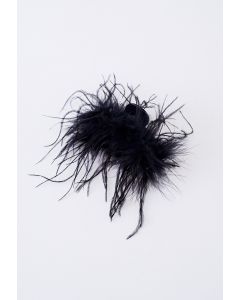 Airy Feather Hair Clip in Black