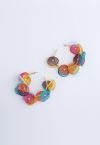 Multicolored Mesh Petals Hoop Earrings