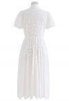 Crochet Collar Embroidered Eyelet Cotton Dress - Retro, Indie and ...