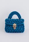 Braided Chunky Knit Mini Bag in Indigo