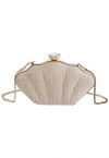 Sparkling Seashell Shape Clutch in Gold