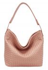 Solid Color Woven Bag in Coral
